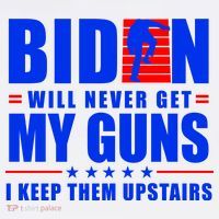 Biden Will Never Take My Guns Away I Keep Them Upstairs Kids Sweatshirt thumb 2