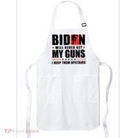 Biden Will Never Get My Guns I Keep Them Upstairs Funny Apron thumb 0