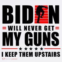 Biden Will Never Get My Guns I Keep Them Upstairs Funny Women's Hoodie thumb 2