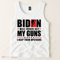 Biden Will Never Get My Guns I Keep Them Upstairs Funny Tank Top thumb 2
