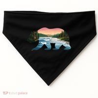 Bear Wildlife Nature River National Park Sunset  USA-Made Doggie Bandana thumb 0