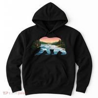 Bear Wildlife Nature River National Park Sunset  Hoodie thumb 0