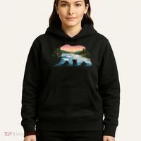 Bear Wildlife Nature River National Park Sunset  Hoodie thumb 5