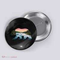 Bear Wildlife Nature River National Park Sunset  Button thumb 0