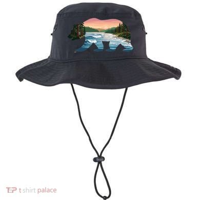 Bear Wildlife Nature River National Park Sunset  Bucket Hat