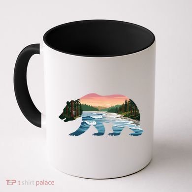 Bear Wildlife Nature River National Park Sunset  Coffee Mug