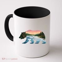 Bear Wildlife Nature River National Park Sunset  Coffee Mug thumb 0