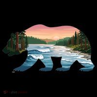 Bear Wildlife Nature River National Park Sunset  Coffee Mug thumb 5
