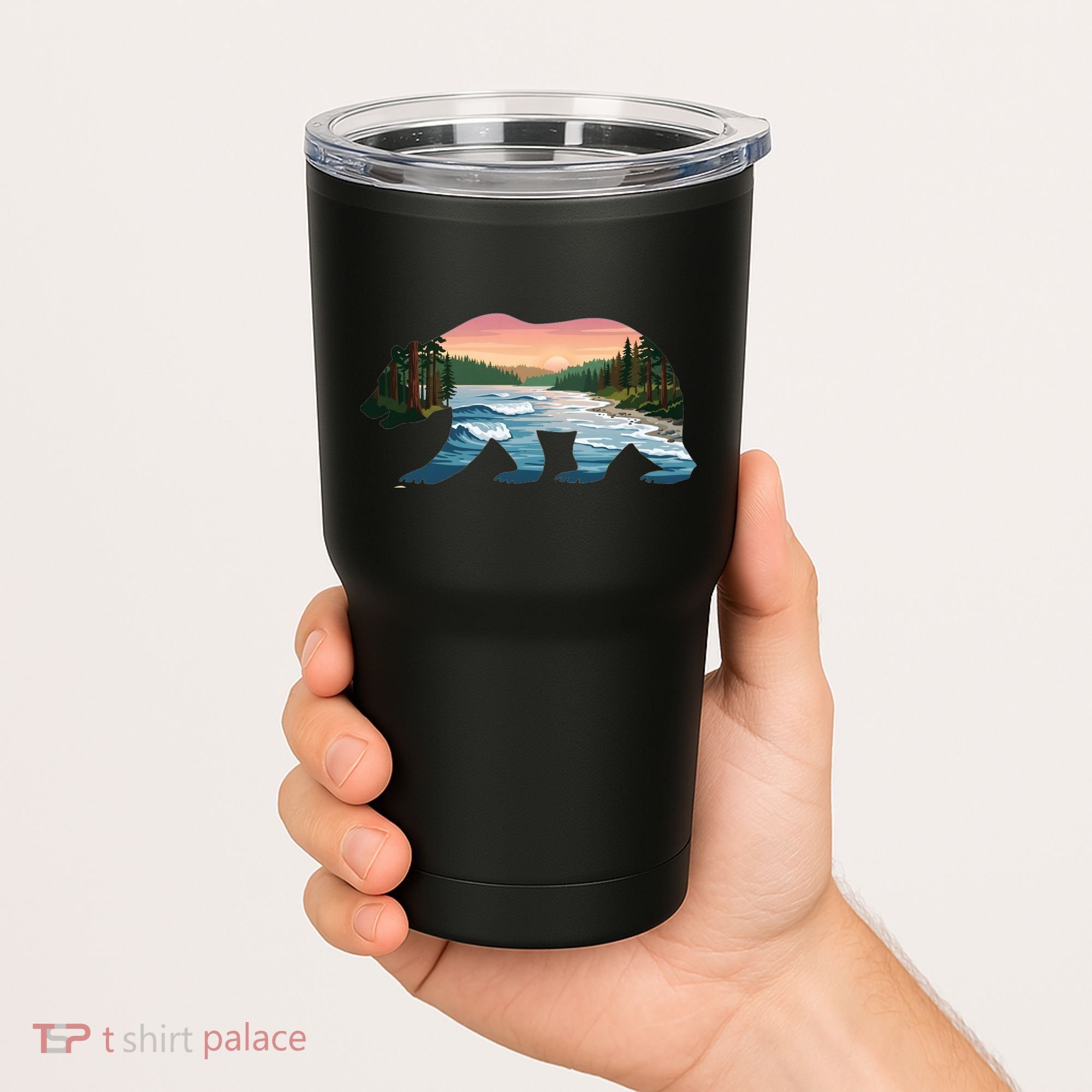 Bear Wildlife Nature River National Park Sunset  Tumbler