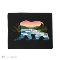 Bear Wildlife Nature River National Park Sunset  Mousepad thumb 0