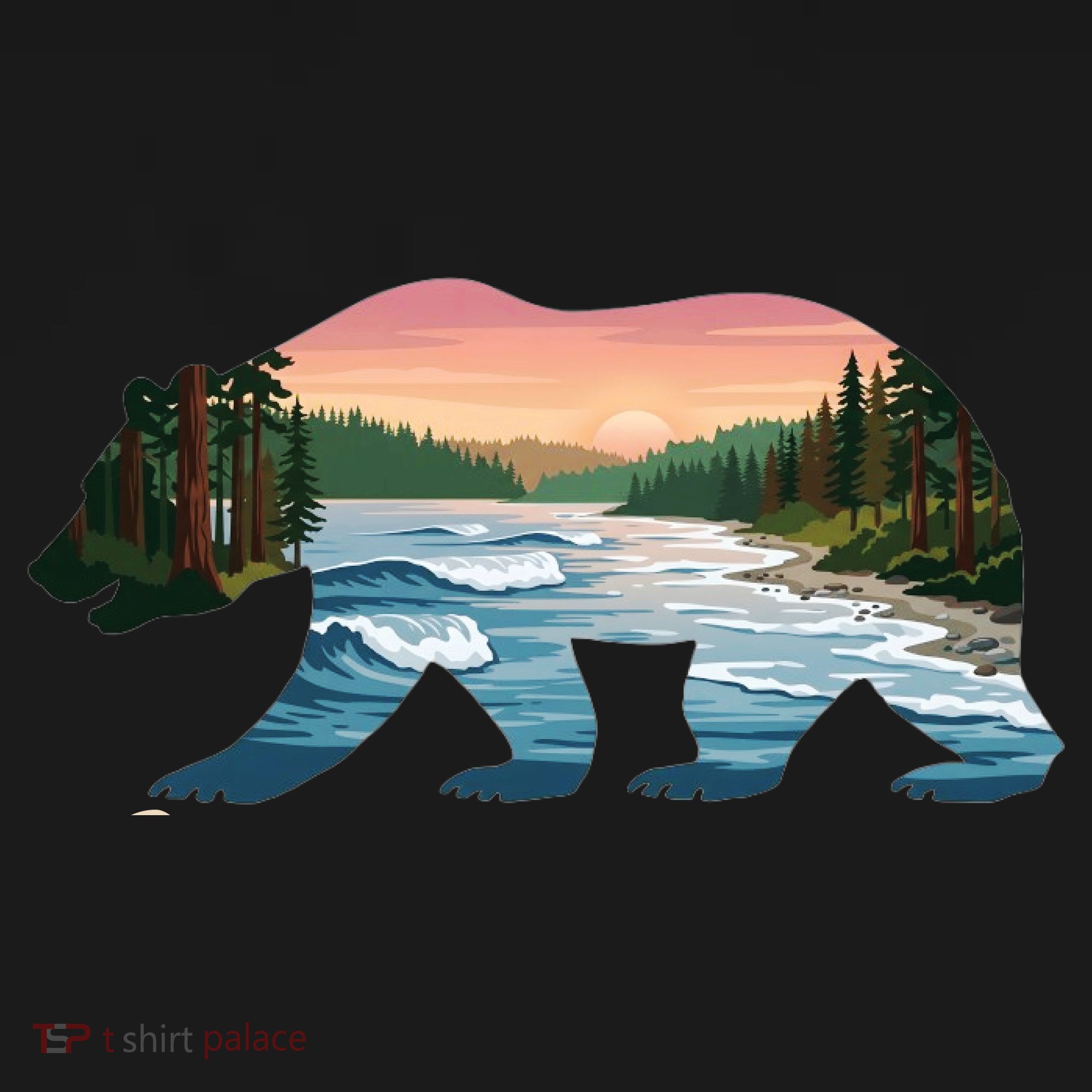 Bear Wildlife Nature River National Park Sunset  Mousepad