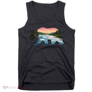 Bear Wildlife Nature River National Park Sunset  Tank Top
