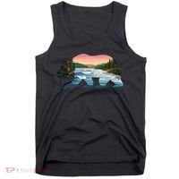 Bear Wildlife Nature River National Park Sunset  Tank Top thumb 0