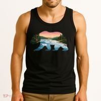 Bear Wildlife Nature River National Park Sunset  Tank Top thumb 3
