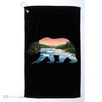 Bear Wildlife Nature River National Park Sunset  Golf Towel thumb 0