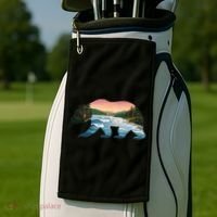 Bear Wildlife Nature River National Park Sunset  Golf Towel thumb 2