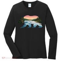 Bear Wildlife Nature River National Park Sunset  Women's Long Sleeve Shirt thumb 0