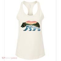 Bear Wildlife Nature River National Park Sunset  Women's Tank Top thumb 0