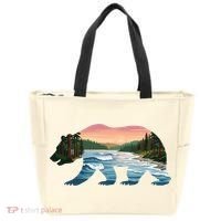 Bear Wildlife Nature River National Park Sunset  Tote Bag thumb 0
