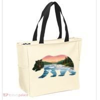 Bear Wildlife Nature River National Park Sunset  Tote Bag thumb 2