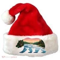 Bear Wildlife Nature River National Park Sunset  Santa Hat thumb 0
