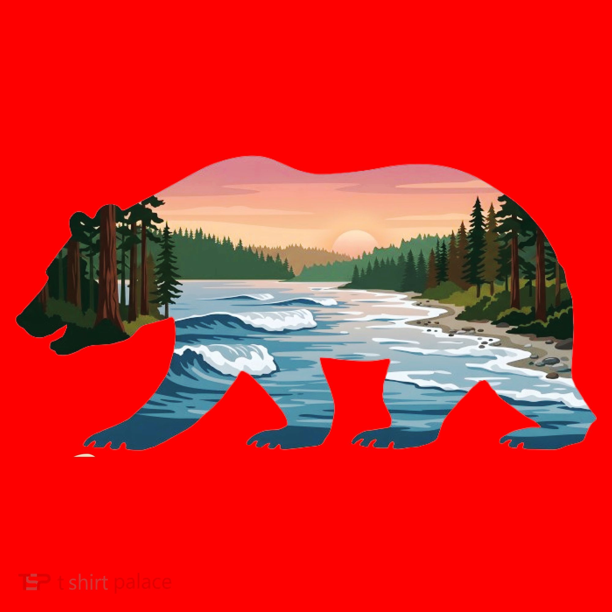 Bear Wildlife Nature River National Park Sunset  Santa Hat