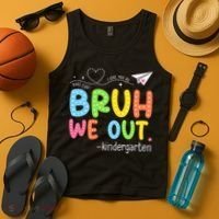 Bruh We Out Kindergarten End Of School Year Summer Break Tank Top thumb 4