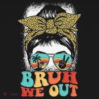 Bruh We Out Coquette Bow Happy Last Day Of School Summer Women's Hoodie thumb 2