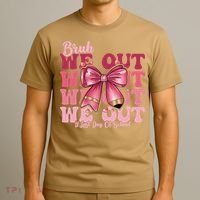 Bruh We Out Happy Last Day Of School Coquette Bow Summer T-Shirt thumb 3