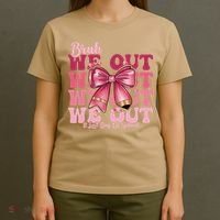 Bruh We Out Happy Last Day Of School Coquette Bow Summer T-Shirt thumb 4