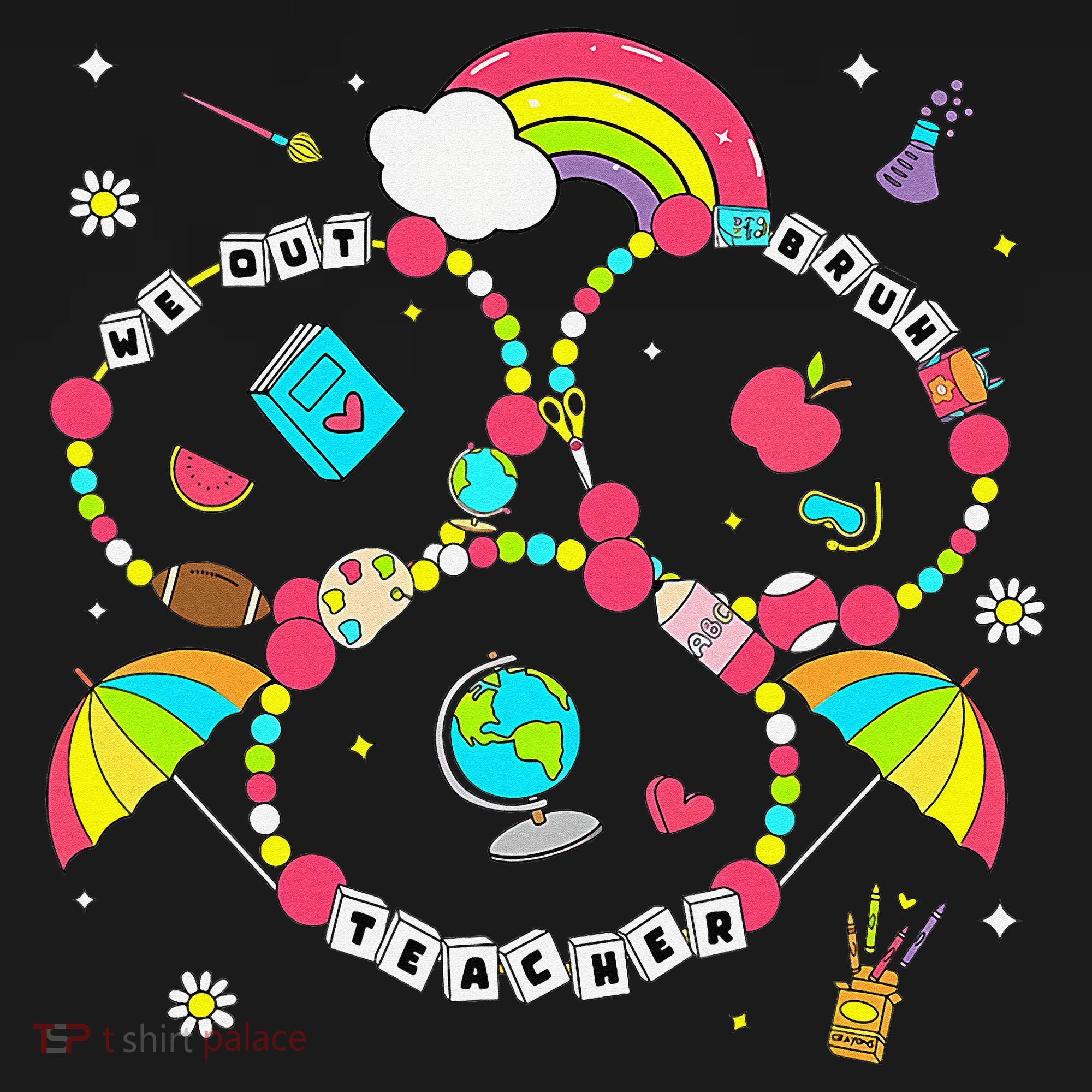 Bruh We Out Teachers Friendship Bracelet Last Day Of School Women's Tank Top