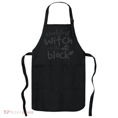 Baddest Witch On The Block Halloween Quote Apron