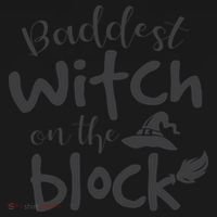 Baddest Witch On The Block Halloween Quote Women's Long Sleeve Shirt thumb 2