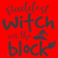 Baddest Witch On The Block Halloween Quote Santa Hat thumb 1