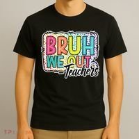 Bruh We Out Teachers Cute End Of School Year Summer Groovy T-Shirt thumb 3