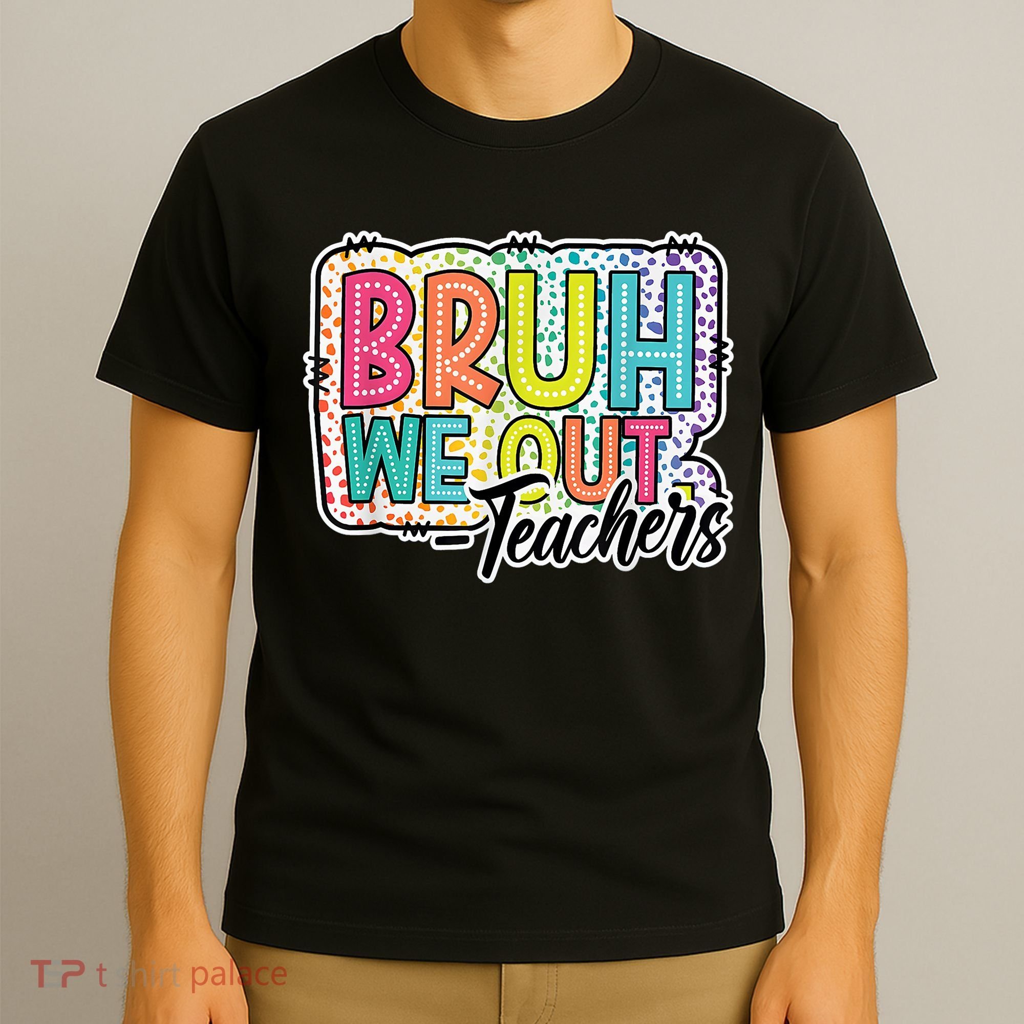 Bruh We Out Teachers Cute End Of School Year Summer Groovy T-Shirt