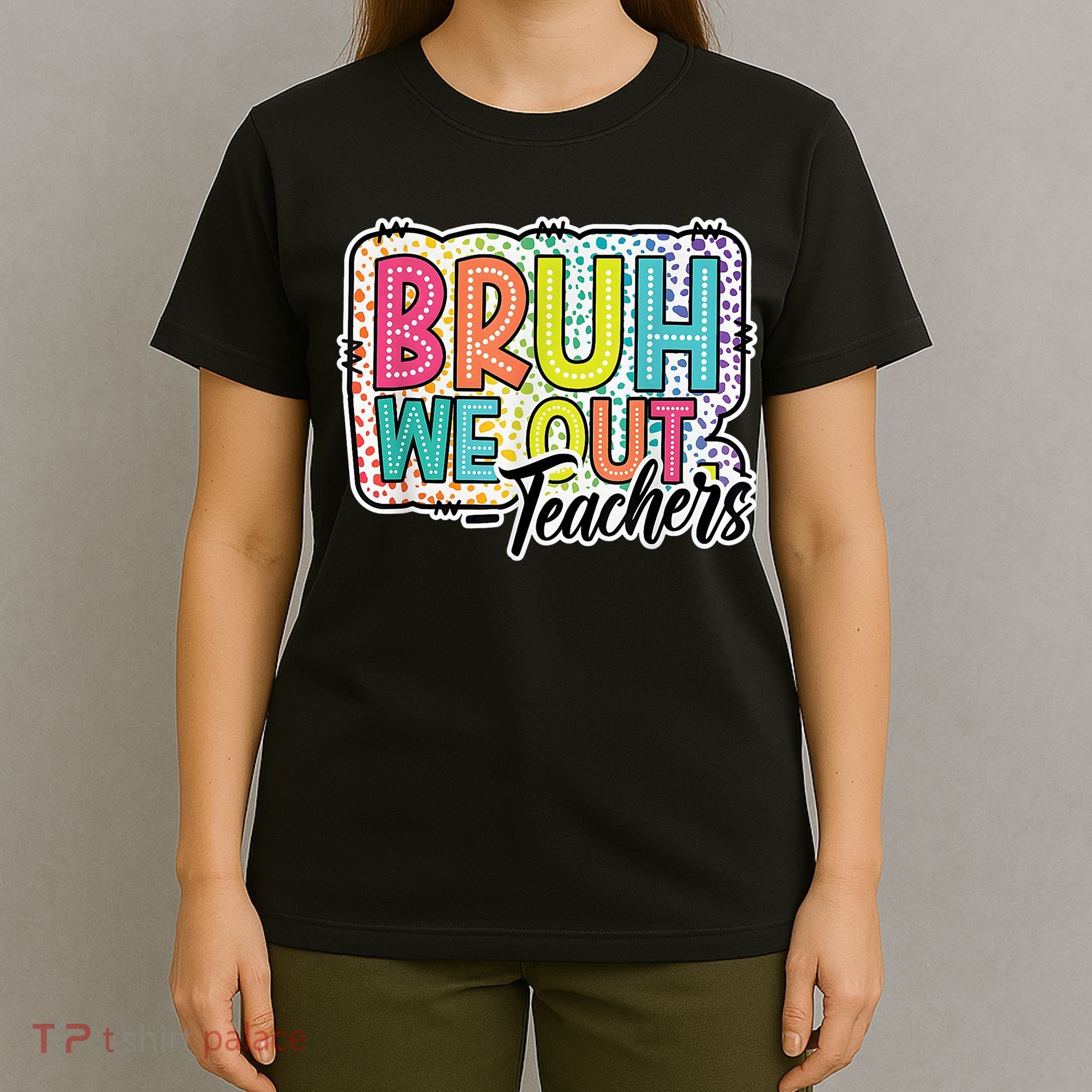 Bruh We Out Teachers Cute End Of School Year Summer Groovy T-Shirt