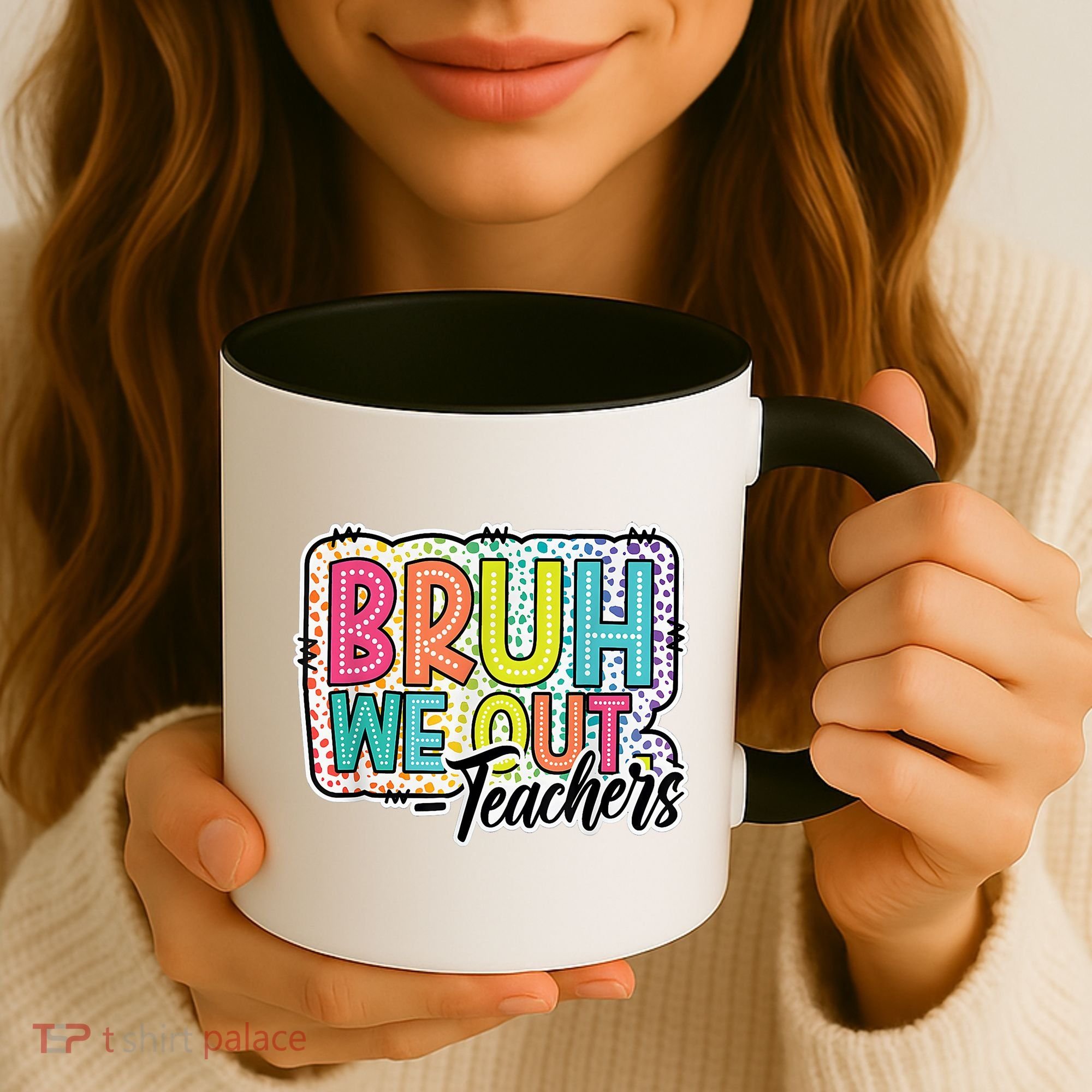 Bruh We Out Teachers Cute End Of School Year Summer Groovy Coffee Mug