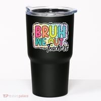 Bruh We Out Teachers Cute End Of School Year Summer Groovy Tumbler thumb 0