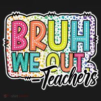 Bruh We Out Teachers Cute End Of School Year Summer Groovy Mousepad thumb 1