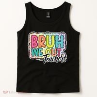 Bruh We Out Teachers Cute End Of School Year Summer Groovy Tank Top thumb 2