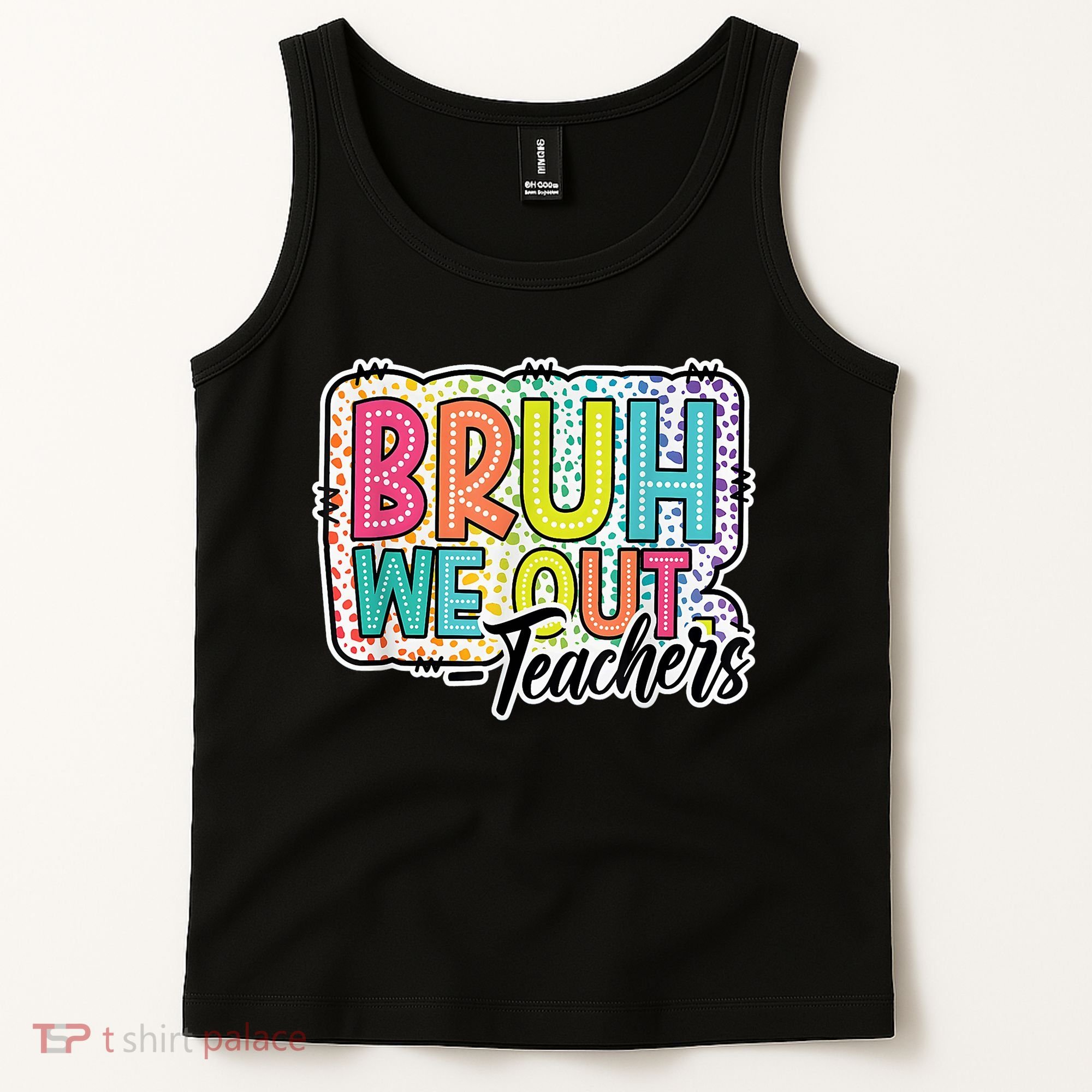 Bruh We Out Teachers Cute End Of School Year Summer Groovy Tank Top