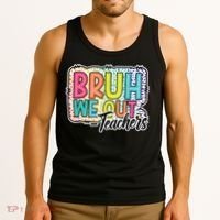 Bruh We Out Teachers Cute End Of School Year Summer Groovy Tank Top thumb 3
