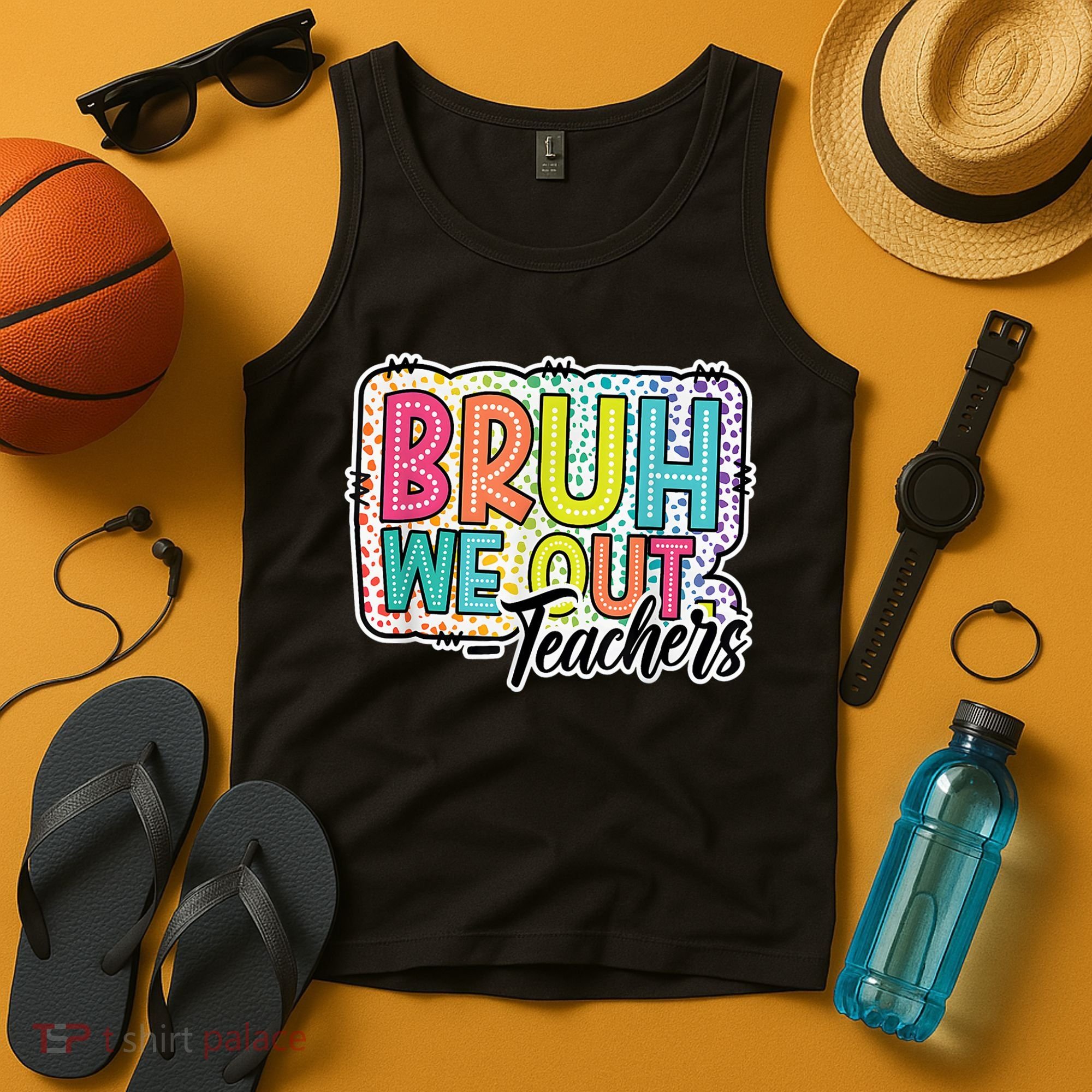 Bruh We Out Teachers Cute End Of School Year Summer Groovy Tank Top