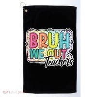 Bruh We Out Teachers Cute End Of School Year Summer Groovy Golf Towel thumb 0