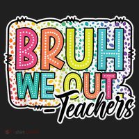 Bruh We Out Teachers Cute End Of School Year Summer Groovy Golf Towel thumb 3