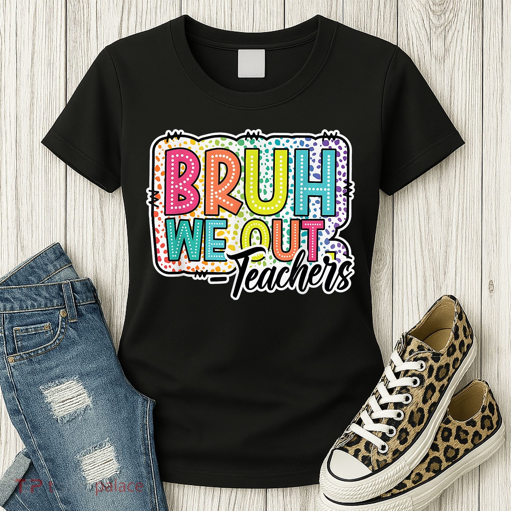 Bruh We Out Teachers Cute End Of School Year Summer Groovy Women's T-Shirt