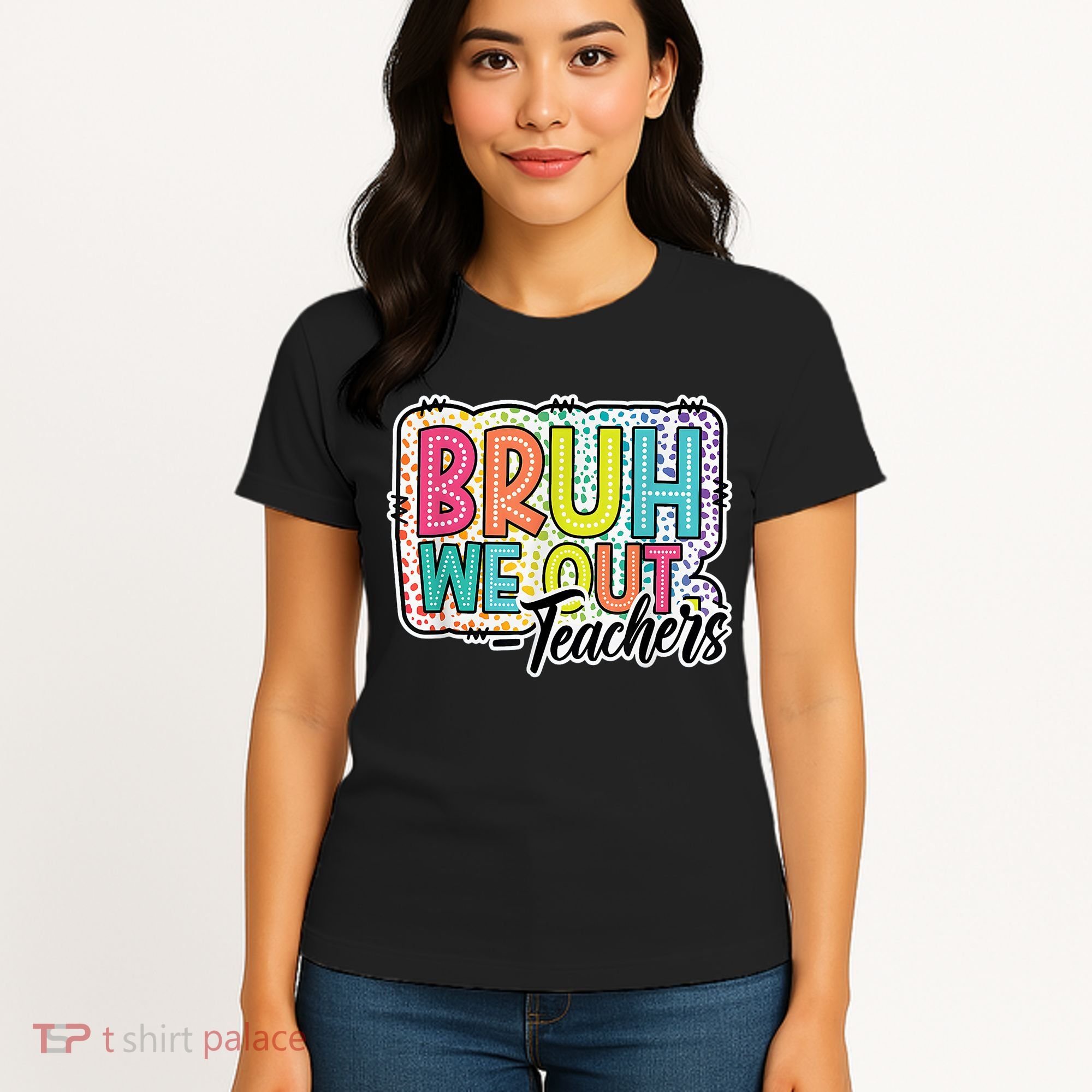 Bruh We Out Teachers Cute End Of School Year Summer Groovy Women's T-Shirt
