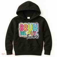 Bruh We Out Teachers Cute End Of School Year Summer Groovy Kids Hoodie thumb 0