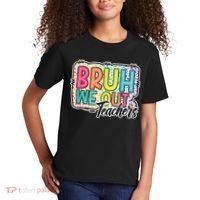 Bruh We Out Teachers Cute End Of School Year Summer Groovy Kids T-Shirt thumb 2